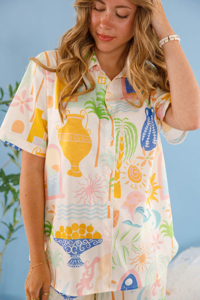 Women's Printed Matching Set- Women's Vacation Two Piece Set- Women's European Summer Outfits