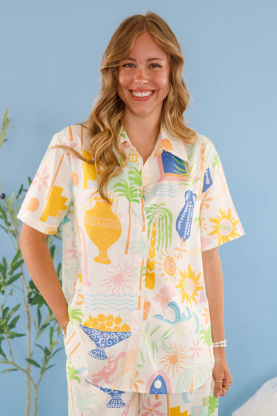 Women's Printed Matching Set- Women's Vacation Two Piece Set- Women's European Summer Outfits