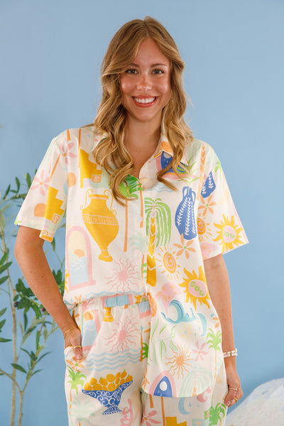 Women's Printed Matching Set- Women's Vacation Two Piece Set- Women's European Summer Outfits