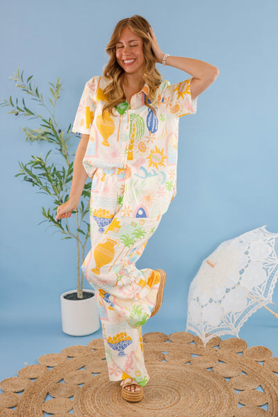 Women's Printed Matching Set- Women's Vacation Two Piece Set- Women's European Summer Outfits