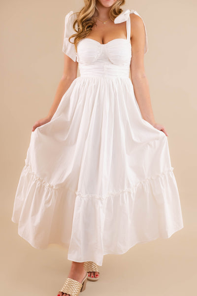 Women's Elegant White Dress- Women's Photoshoot Dresses- Mable Maxi Dress