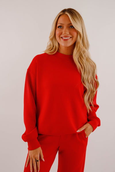 Lightweight Soft Pullover- Women's Scuba Fabric Loungewear- Rae Mode Set