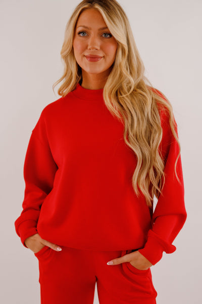 Lightweight Soft Pullover- Women's Scuba Fabric Loungewear- Rae Mode Set