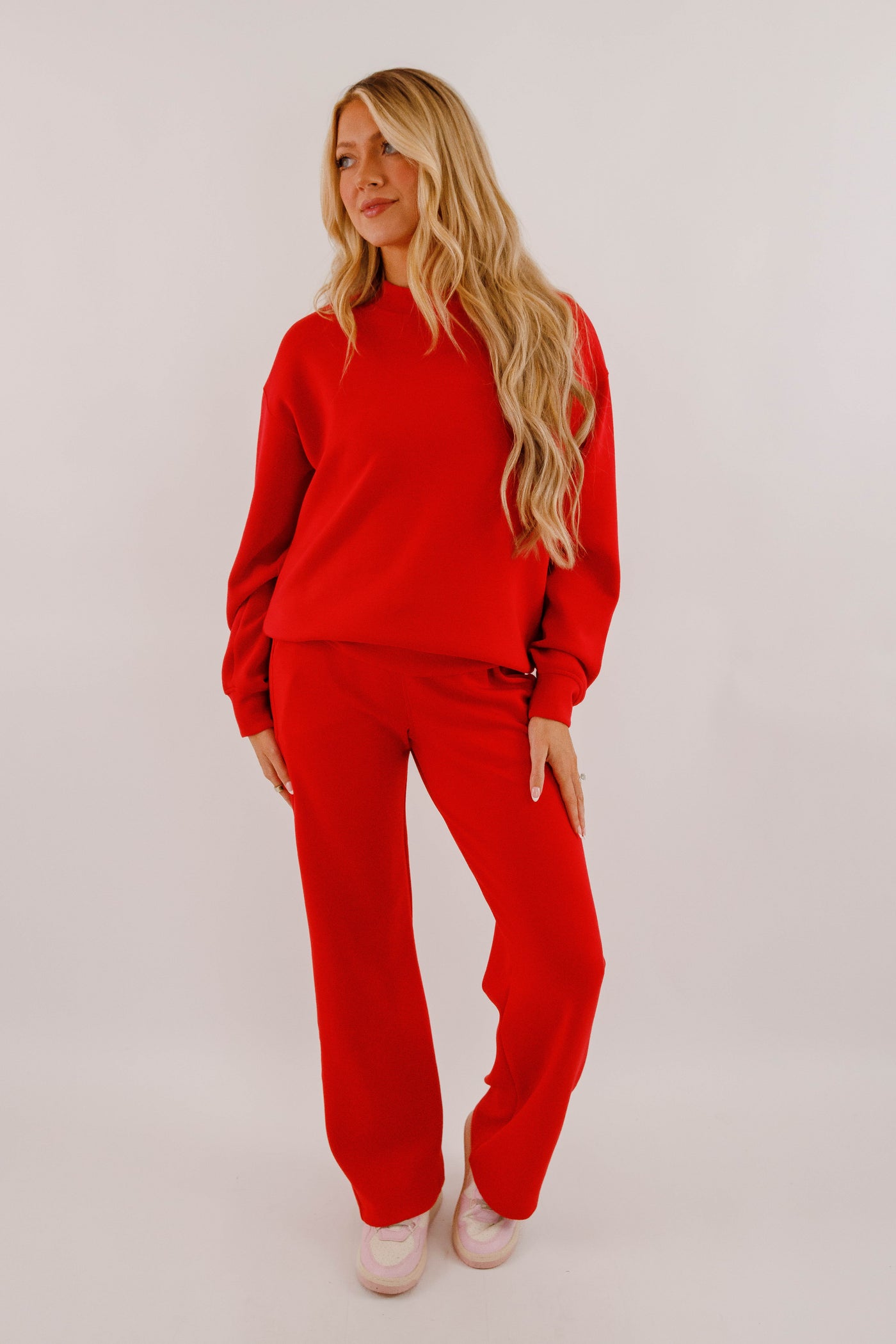 Lightweight Soft Pullover- Women's Scuba Fabric Loungewear- Rae Mode Set