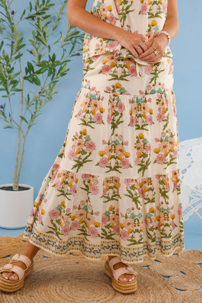 Bila77 Maxi Skirt- Women's Printed Cotton Skirt- Women's Cotton Two Piece Set