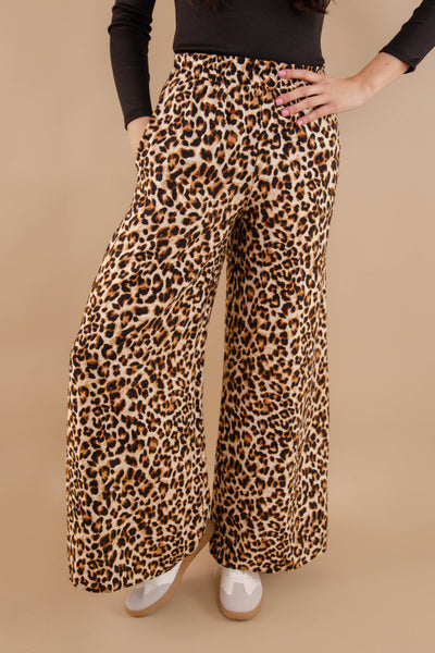 Leopard Flare Pants- Women's Leopard Matching Set- Women's Cheetah Matching Two-Piece Set