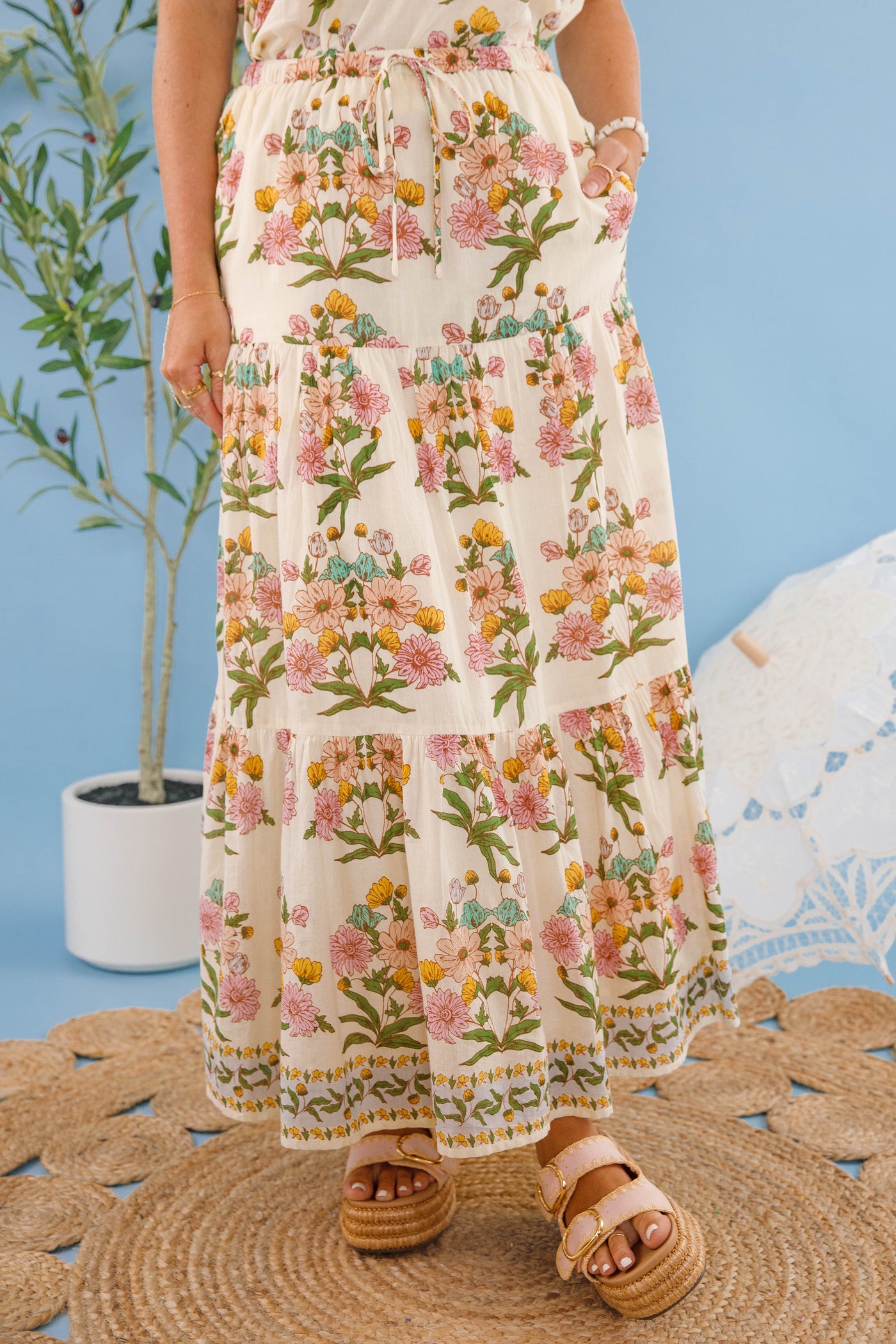 Bila77 Maxi Skirt- Women's Printed Cotton Skirt- Women's Cotton Two Piece Set