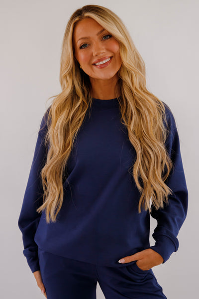 Lightweight Soft Pullover- Women's Scuba Fabric Loungewear- Rae Mode Set