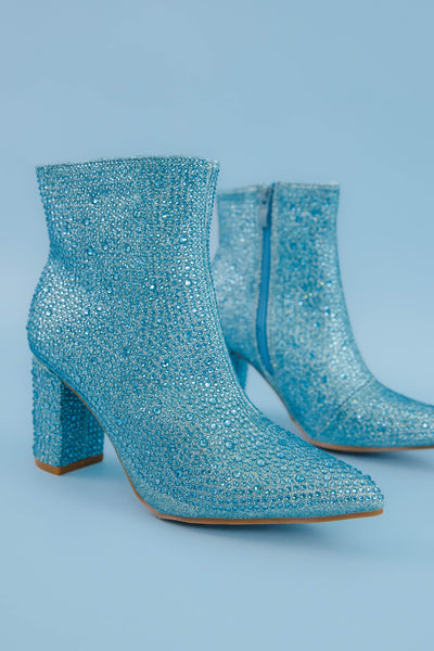 Blue Rhinestone Boots- Blue Rhinestone Booties- Blue Concert Boots- Iceberg 12 Boots