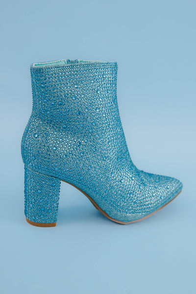 Blue Rhinestone Boots- Blue Rhinestone Booties- Blue Concert Boots- Iceberg 12 Boots