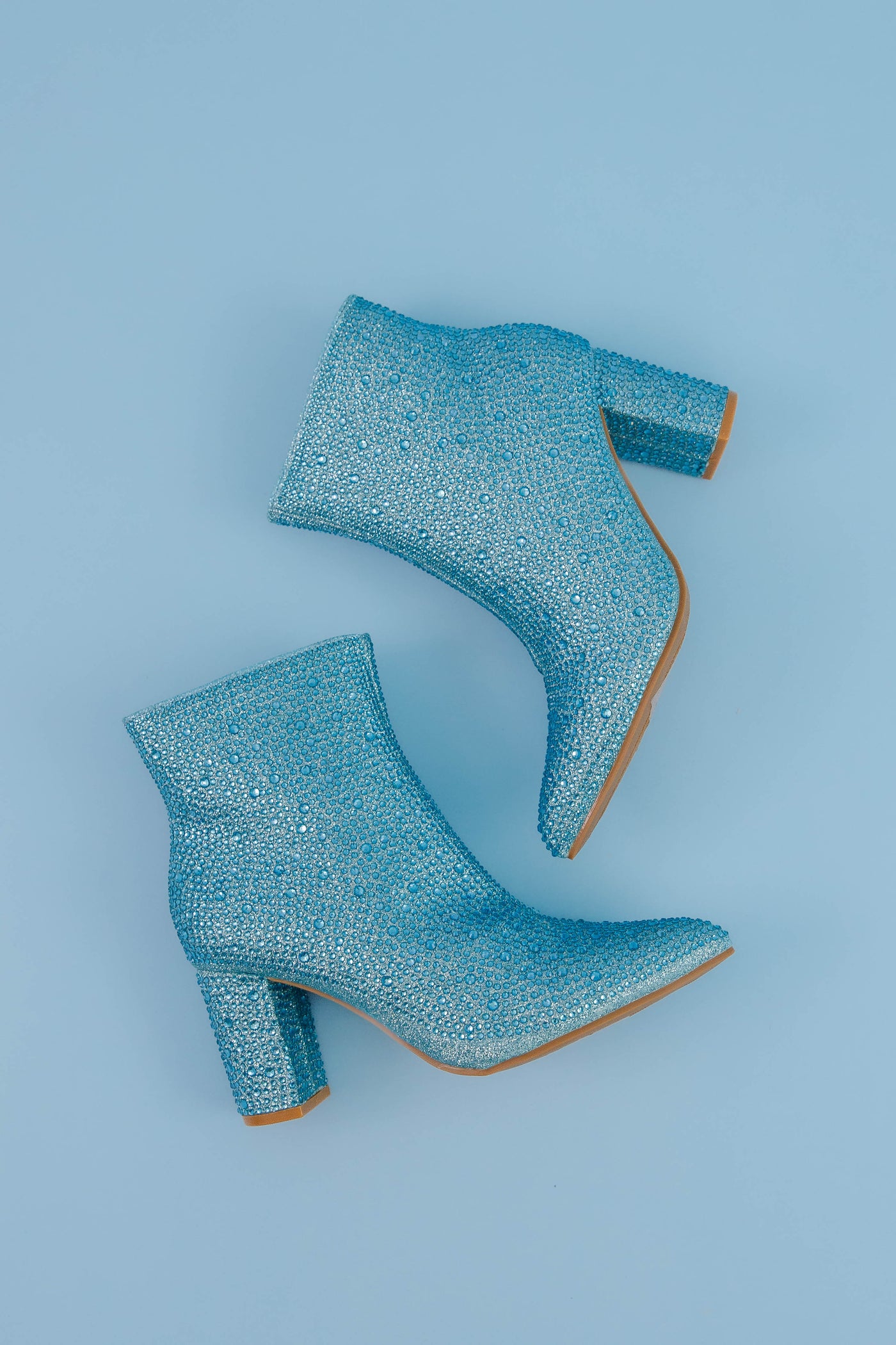 Blue Rhinestone Boots- Blue Rhinestone Booties- Blue Concert Boots- Iceberg 12 Boots