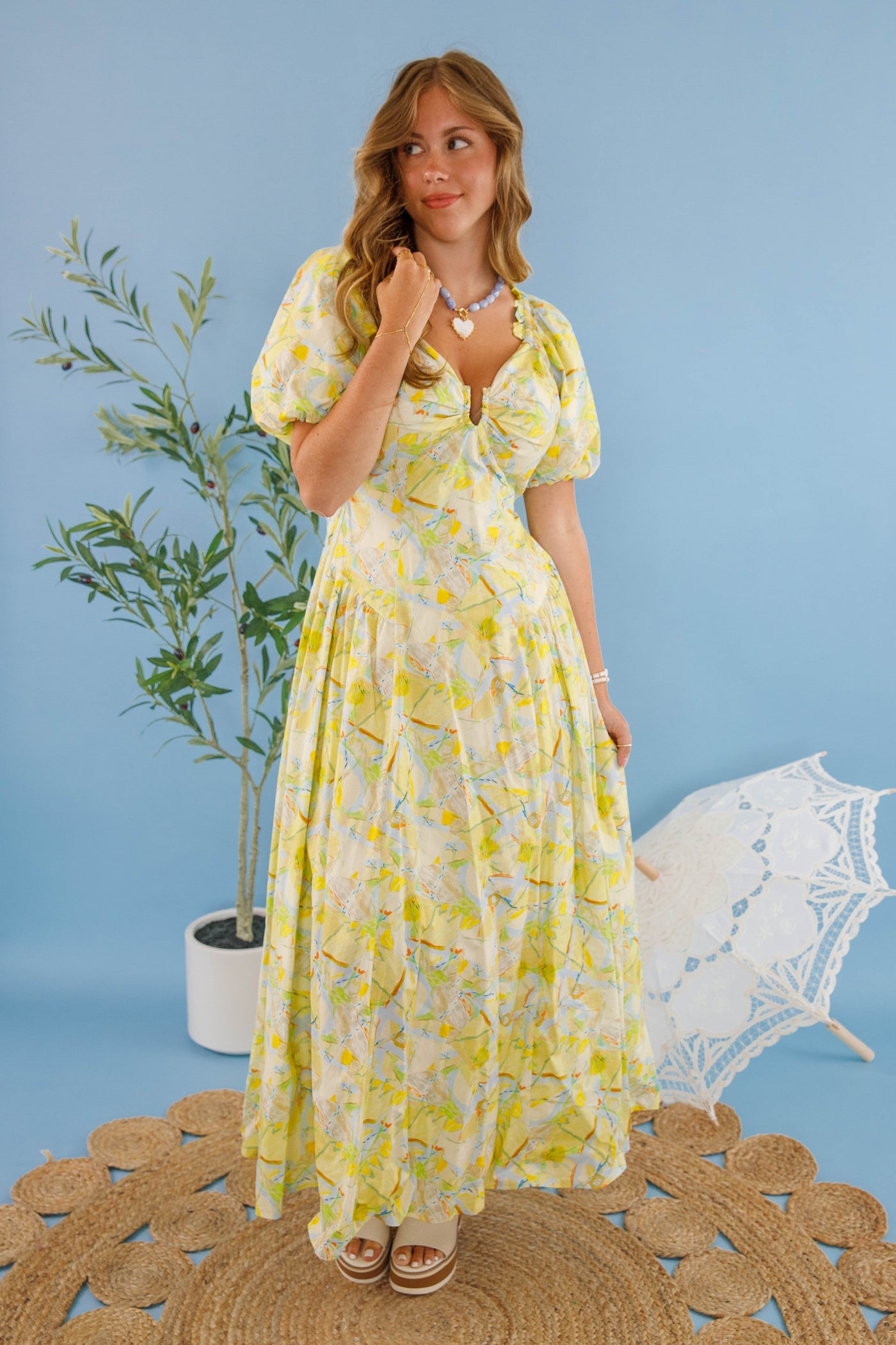 Colorful Drop Waist Maxi Dress- Women's Vacation Dresses- Open Back Maxi Dress