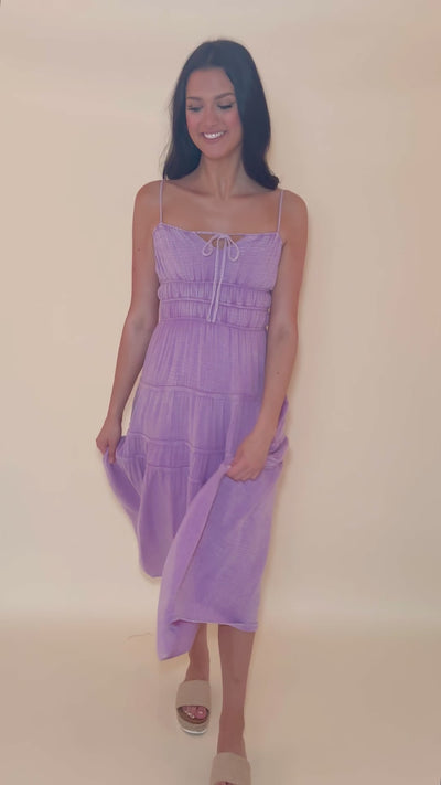 What A Rush Midi Dress-Lavender