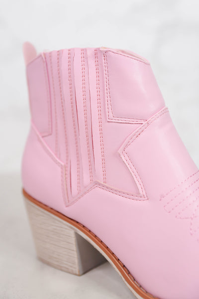 Blush Pink Women's Booties- Pink Western Booties- Pink Short Boots