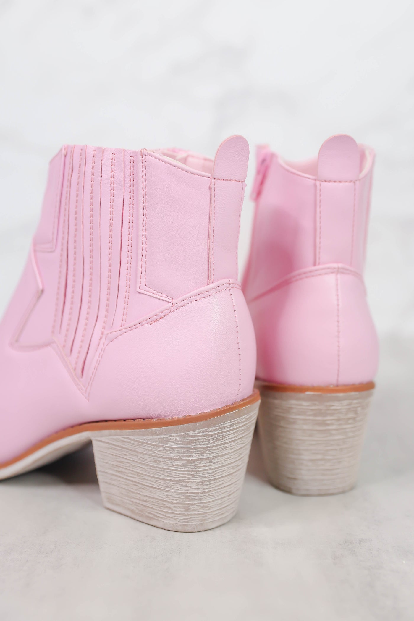 Blush Pink Women's Booties- Pink Western Booties- Pink Short Boots