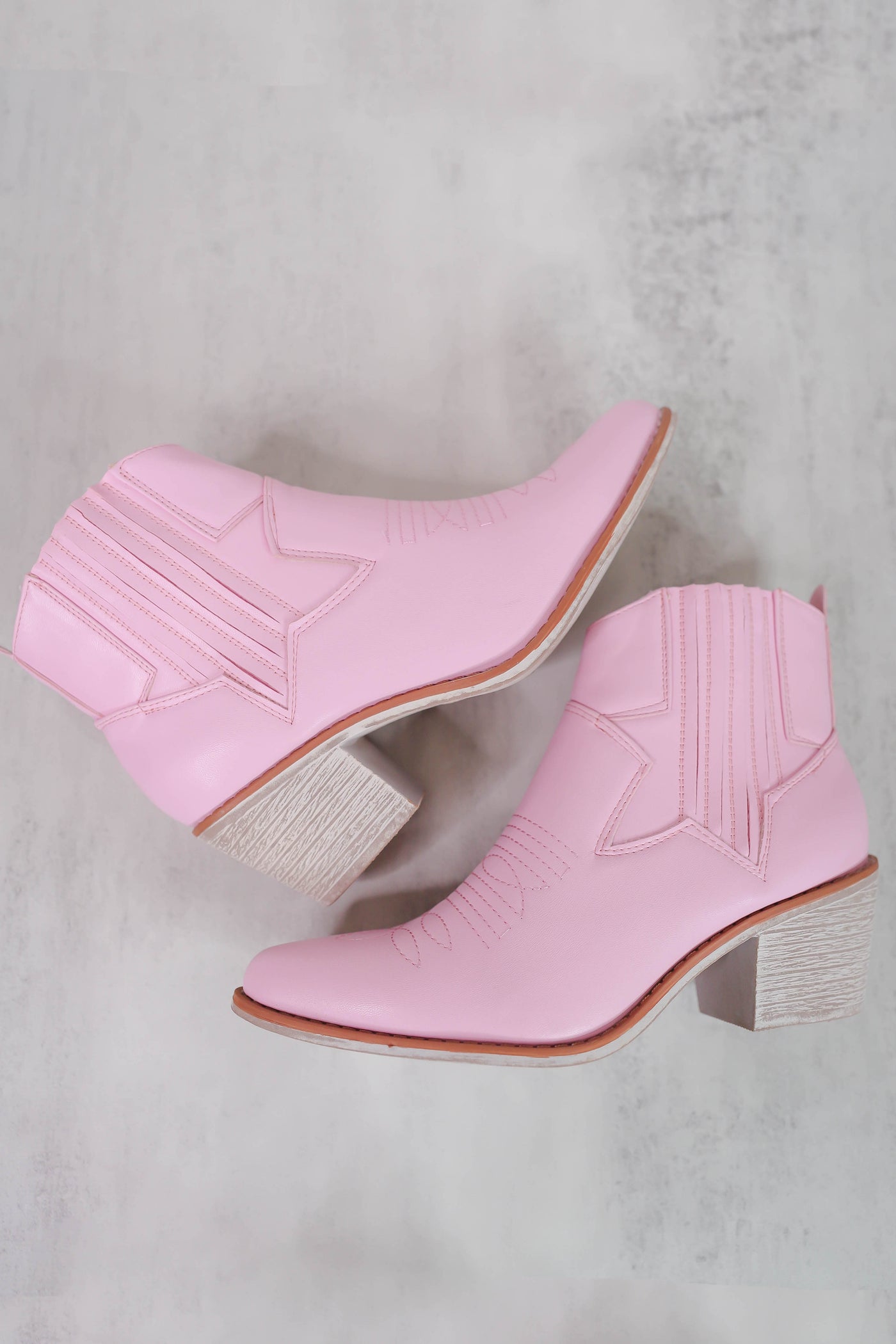 Blush Pink Women's Booties- Pink Western Booties- Pink Short Boots