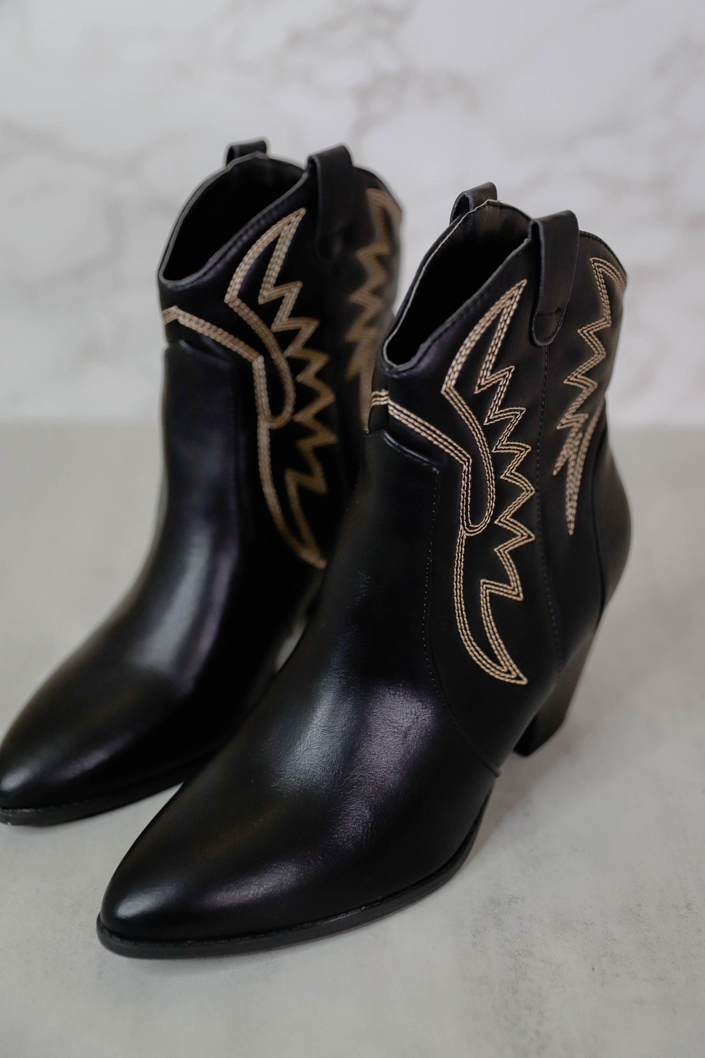 Black Western Booties- Women's Cowboy Booties-Affordable Women's Boots