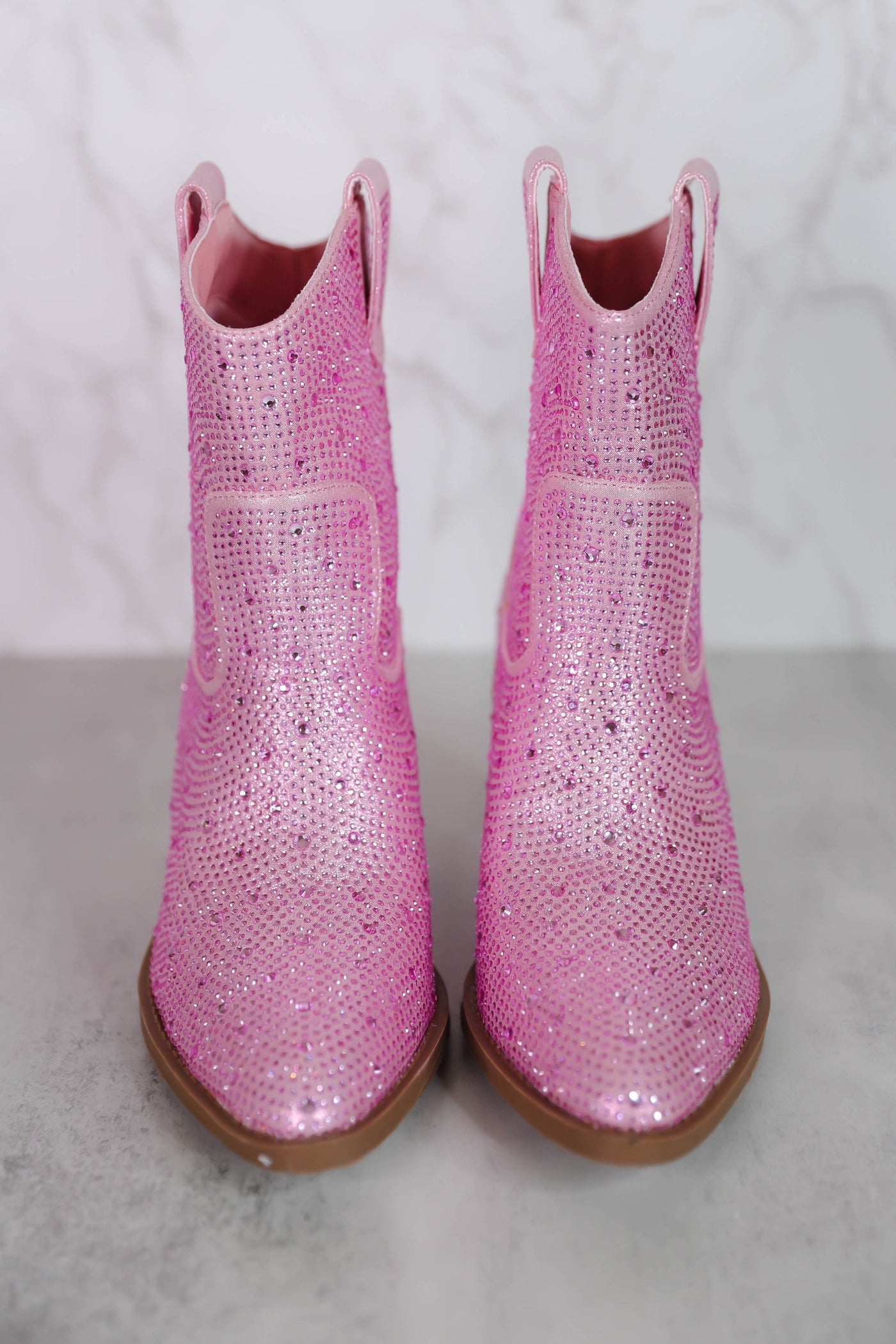 Rhinestone Western Booties- Pink Rhinestone Boots- Women's Pink Rhinestone Western Boot