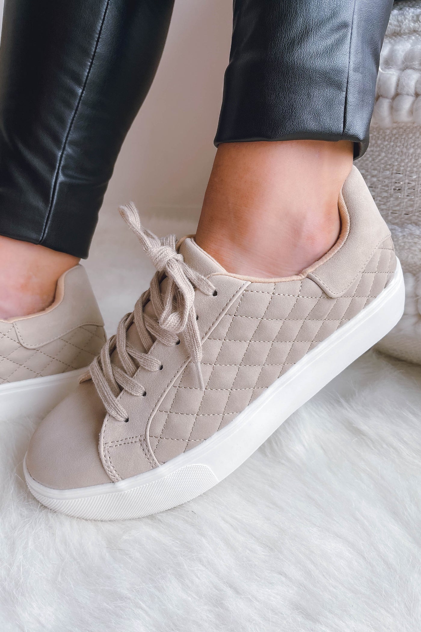 Women's Quilted Sneakers- Trendy Platform Sneakers-$34